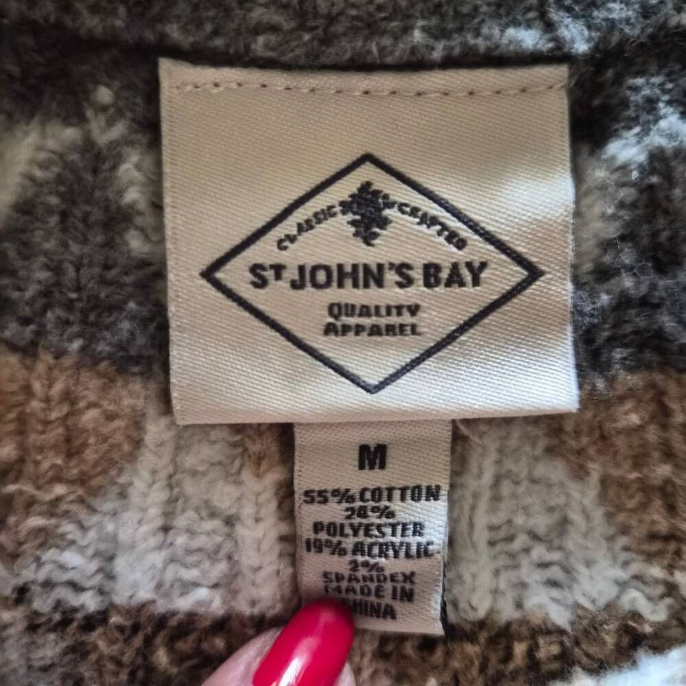 St. John's Bay Scoopneck Sweater w/ Argyle Design - Picture 5 of 5